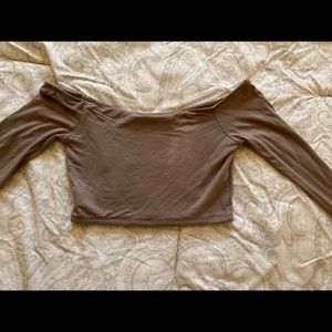Naked wardrobe long sleeved crop top
